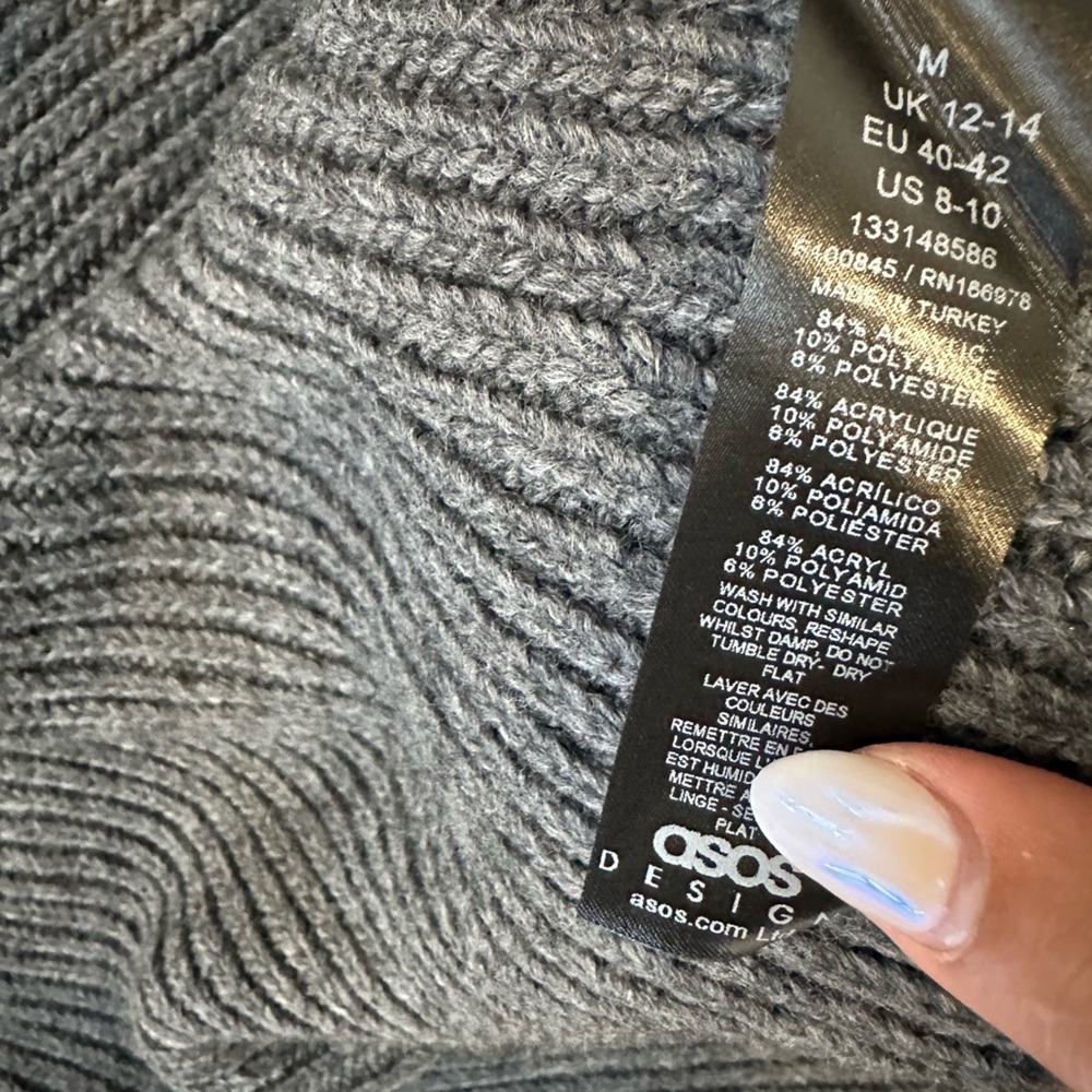 ASOS Gray Ribbed Cardigan - Picture 6 of 9